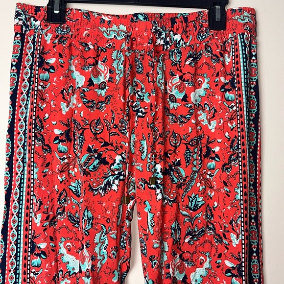 Hester & Orchard Flowy Wide‎ Leg Floral Printed Boho Style Women's Pants Medium - Picture 4 of 7